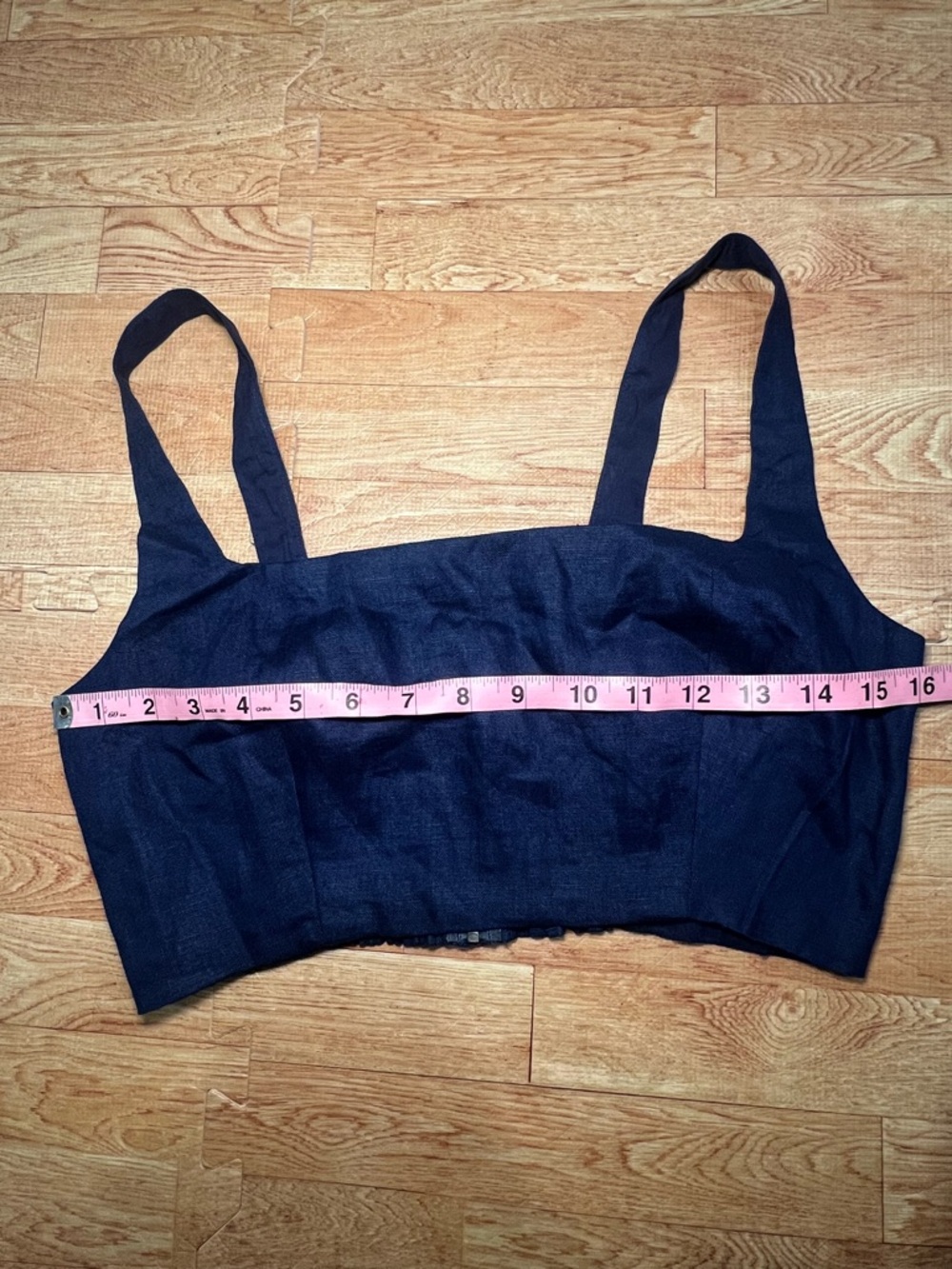 Reformation Navy Blue Cropped Tank Top Size 8 | Minimalist Chic Bralette Style - Picture 3 of 5